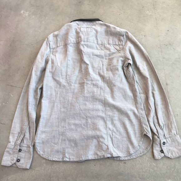 Rag & Bone The Classic Shirt with Leather Collar - Picture 9 of 10